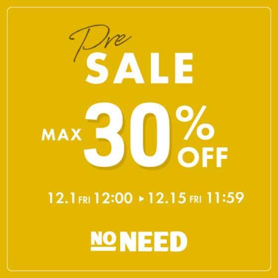 【最大30%OFF】PRESALE開催！