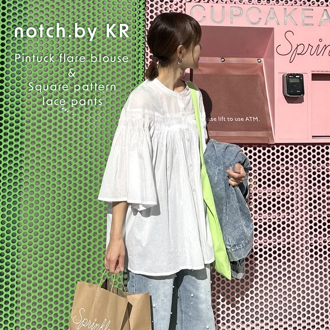 人気インフルエンサー【 k664r×notch. 】コラボ　2025S/S ブラウスとレースパンツが予約開始！