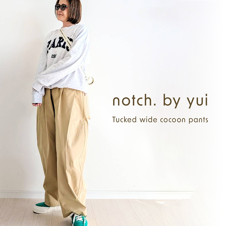 【 notch. by yui 】タックワイドコクーンパンツ