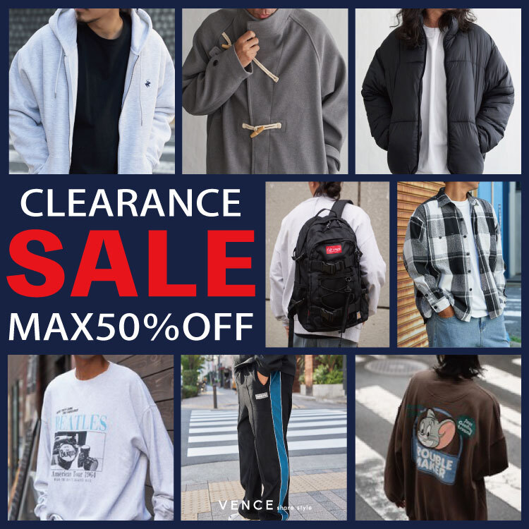 【MAX50％OFF!!】クリアランスセール メンズアイテムピックアップ！！