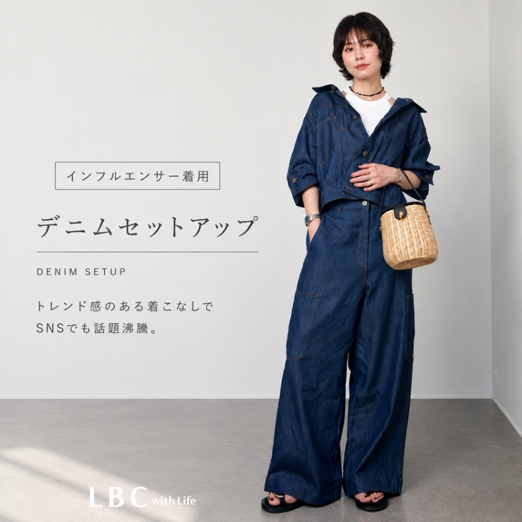 【人気インフルエンサー着用】新作♪デニムセットアップコーディネート